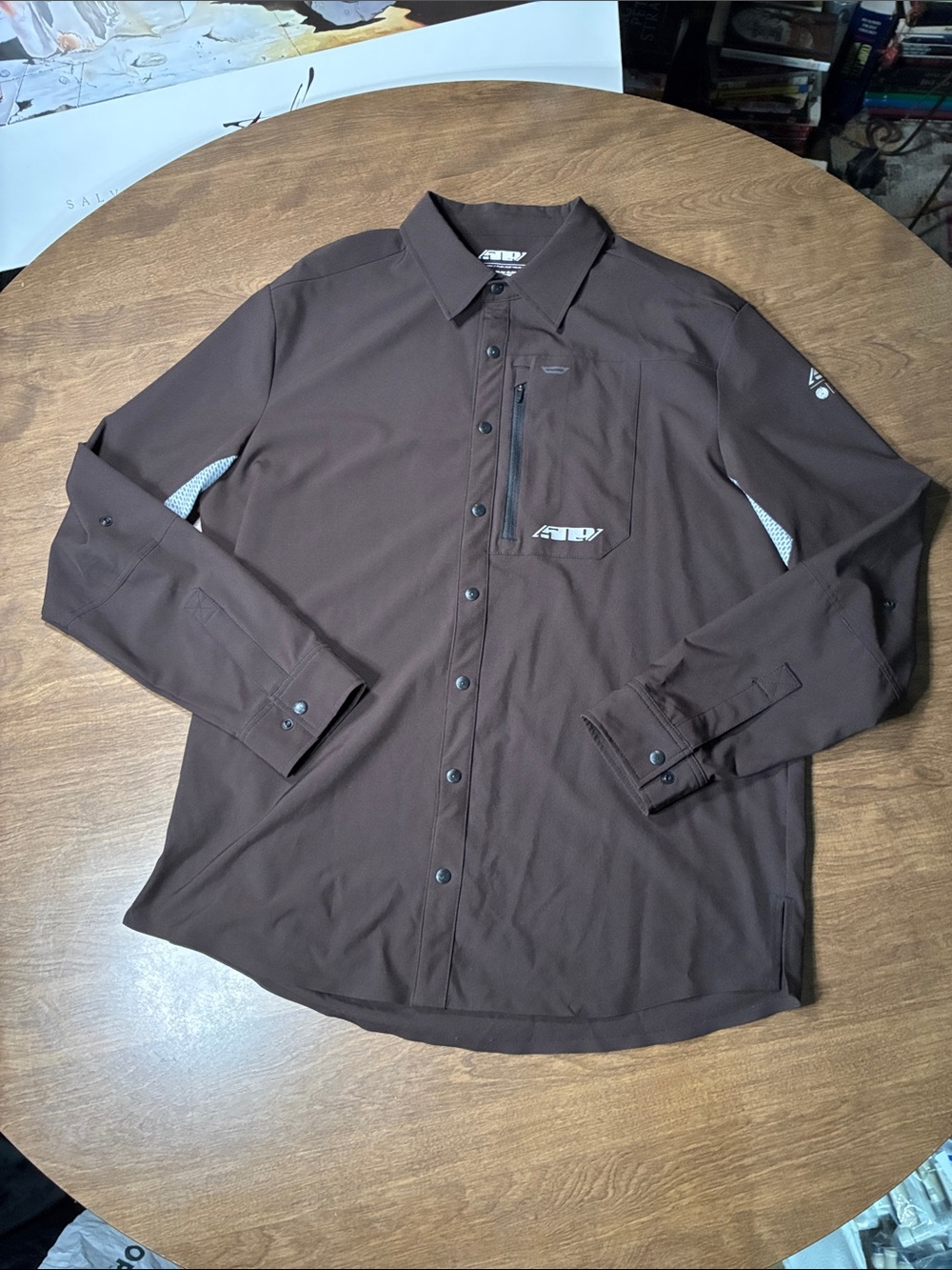 1 Large 509 Step Down Mens Button Up Long Sleeve Pit Shirt Black New W/No Tag
